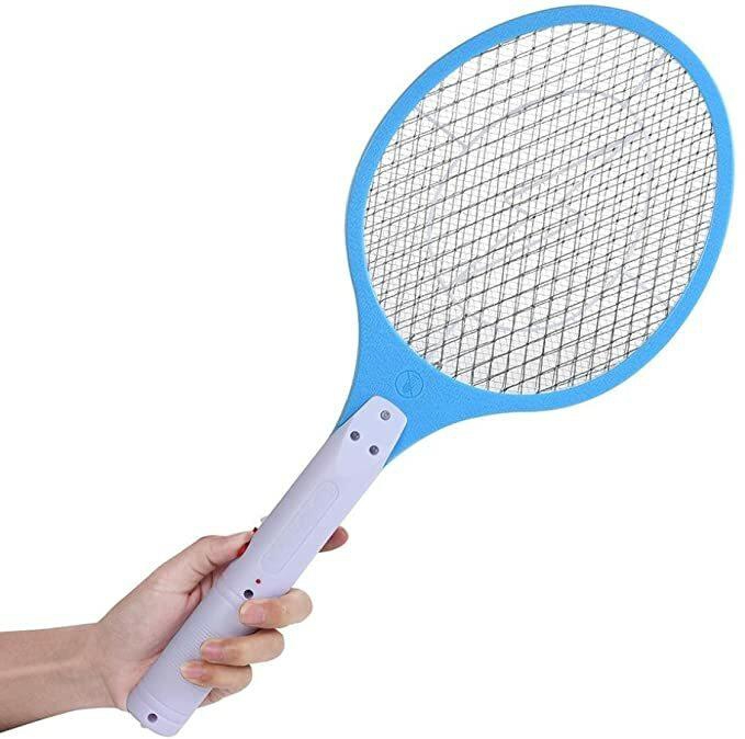 Generic - Botrong Mosquito Killer Electric Tennis Bat Handheld Racket Insect Fly Bug Wasp Swatter Weight: 250G Sky Blue