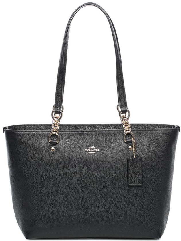 Coach Leather Bag For Women , Black - Tote Bags