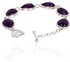 Silver Purple Gemstone Taggle Clasp  Bracelet [EN2]