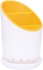 Goldedge Cutlery Drainer and Organizer, White and Yellow