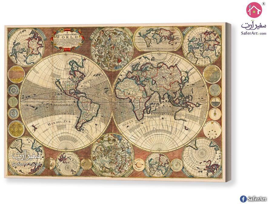 تابلوهات ديكور خريطة العالم و الكرة الأرضية | سفير آرت