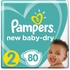 Pampers Baby Dry Diapers, Size 2 (3-8kg), Jumbo Pack (Count 80)