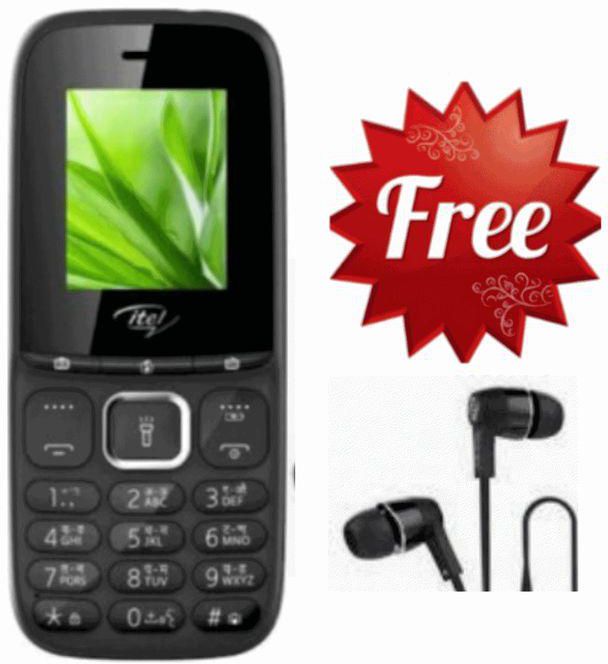 Itel IT2173, Black,1.8'' Dual Sim,Torch+FREE EARPHONES