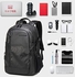 Very Practical Backpack - Fits 15.6 Inch Laptop - Multifunction - USB Charging Output - Waterproof 387 - Black