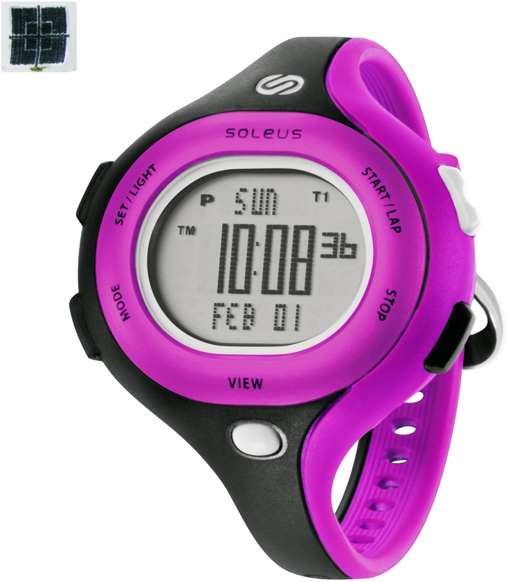 Soleus SR009-047 Chicked Interval Timer and Chronograph Fitness Watch -  Black and Violet