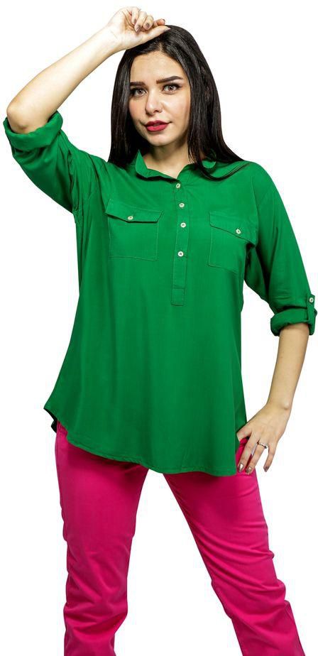Casual Solid Voile Blouse - Green