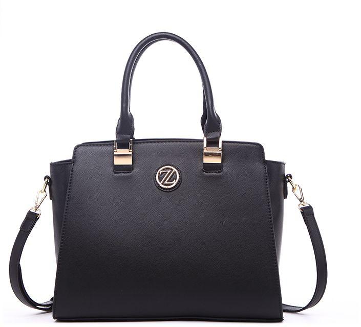 Zeneve London 63S41 Monotone Satchel Bag for Women - Black