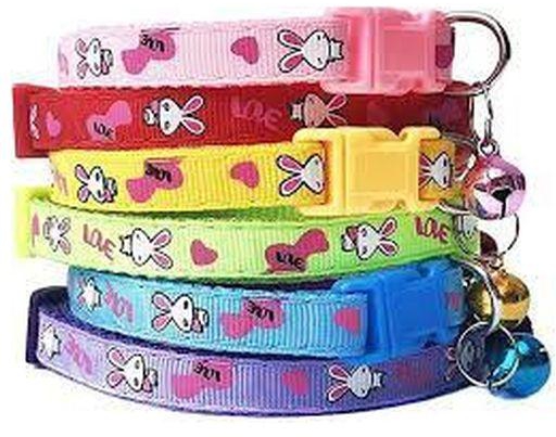 12 Adjustable Pet Collar With Bell For Dogs And Cats (Multi Color)