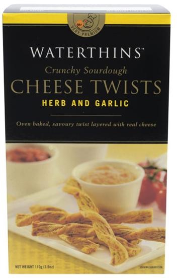 Waterthins Cheese Twist Herb & Garlic - 110 g