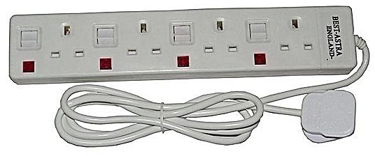 Generic 4-Way Power Extension Socket with Individual Switch