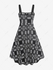 Plus Size Lace-up Grommet Backless High Low Plaid Midi Dress - 2x | Us 18-20