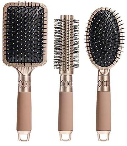 Sagreeny Hair Brush Set Massage Paddle Brush Cushion Hair Combs Hair Dryer Brush Styling Brush Cushion Hair Brush for Women Men Kids Girls