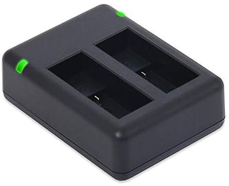 شاحن مزدوج (رئيسي / USB) متوافق مع كاميرا جو برو هيرو 9 - بديل موديل ADBAT-001 - يتضمن باور سبلاي بمنفذ USB 2 امبير (تشحن بطاريتان في الوقت نفسه)