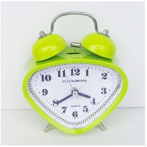Clockamania Triangular Bell Alarm Clock - Lemon Green