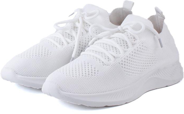 LARRIE Ladies Lace Up Fit Light Cushioned Sneakers - 5 Sizes (White)