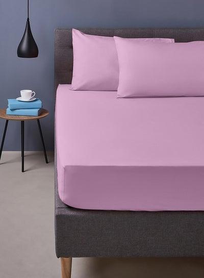 Duvet Cover - With Pillow Cover 50X75 Cm, Comforter 160X200 Cm, - For Queen Size Mattress - Lilac 100% Cotton 180 Thread Count