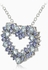 Glitzy Rocks Sterling Silver Aquamarine and Tanzanite with 1/10ct TDW Diamond Heart Cluster Necklace (I-J, I2-I3)