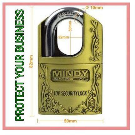 Mindy Top Anti-Burglar Theft Zinc Alloy High Security Padlock With 3 Keys (40mm)