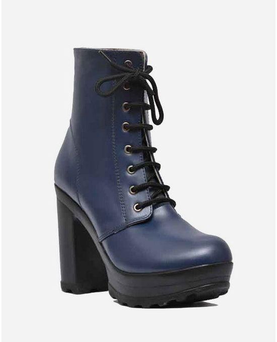 Club Shoes Lace Up Heeled Shoes - Navy Blue