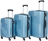 Senator Hard Case Trolley Luggage Set of 3 Suitcase for Unisex ABS Lightweight Travel Bag with 4 Spinner Wheels KH110 Light Blue