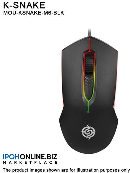 K-SNAKE M6 USB Wired RGB Glint Gaming Mouse (Black)