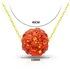 10 Karat Solid Yellow Gold Simple Orange Crystal Ball Pendant Necklace