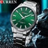 Curren 8425 Green Silver Stainless Steel Analog Watch For Men