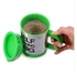Self Stirring Coffee Mug Silver/Green