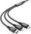 Hoco X76 Charging Cable for Lightning - Micro - Type-C Cable - 2 Amp - Black
