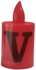 LED Flameless Candles Light With Letter V Red - 1Pc Approx 3.5Cm * 7Cm