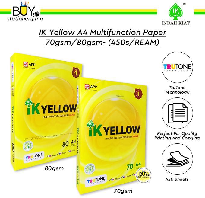 IK Yellow A4 Multifunction Paper 70gsm/80gsm - (450s/REAM)