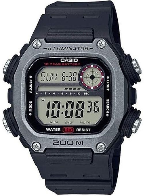 Casio resin square digital watch for men black DW-291H-1A