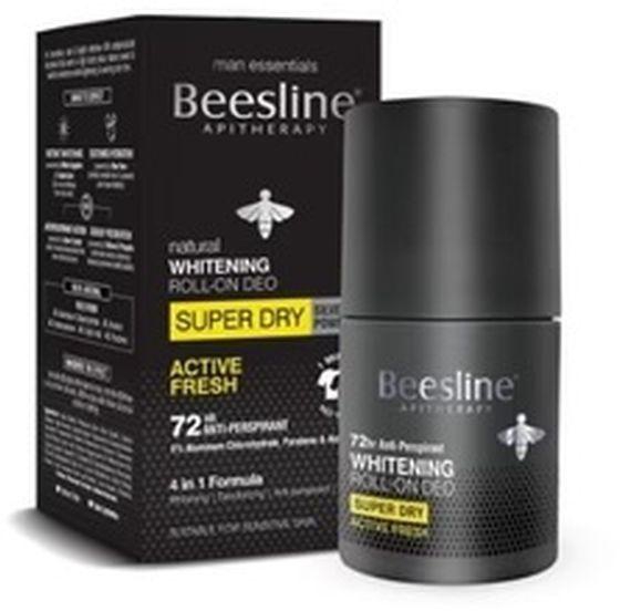 Beesline بيزلين رول تفتيح البشرة - مزيل عرق - أكتيف فريش - 72 ساعة - 4 في 1 - 50 مل