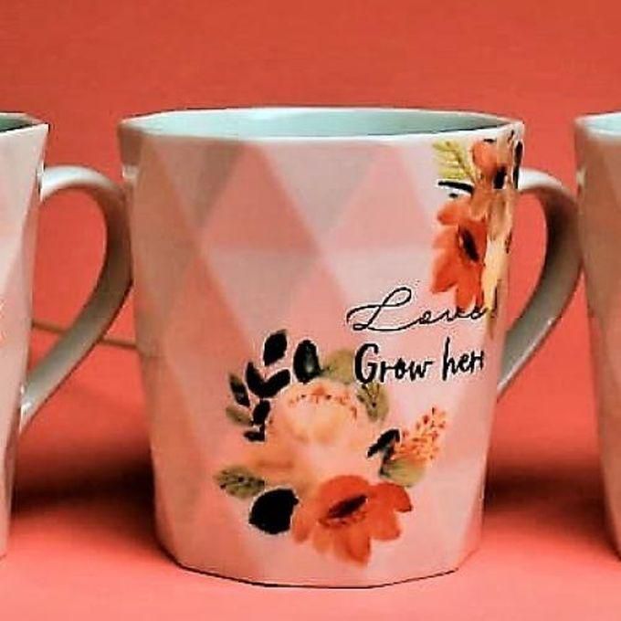 Happy Cup Mug For Tea And Coffee Valentine Gift Cute Mug-Mother Day(Flowers)