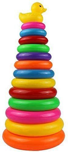 Baby Toys Stacking Rainbow Duck Tower Ring Toys For Kids Children