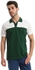 Ted Marchel Bi-Tone Upper Buttoned Cotton Polo Shirt - White & Green