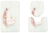 3-Piece Printed Mat Set White/Pink M