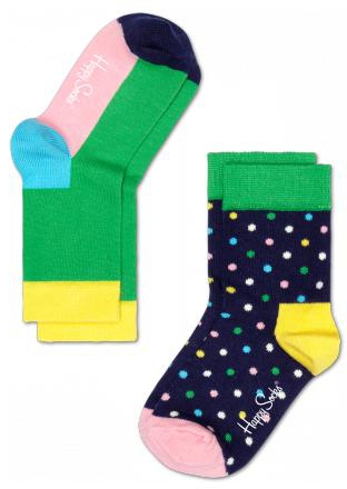 Happy Socks Two Pack Dot & Five Colour Socks 7-9 Years