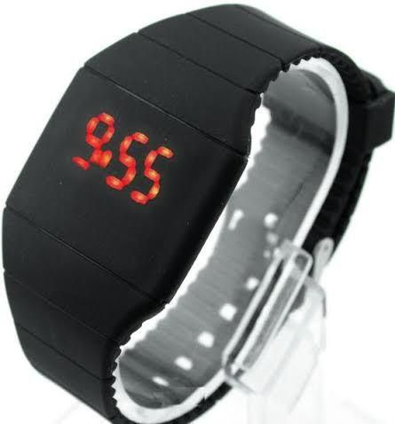 LED Touch Screen Wristwatch Red Light Watch Fashion Unisex style led Silicone strap