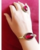 Handmade Bracelet And Ring Red Gemstone - 2 Pcs - Set Women Gold Plated Jewelry