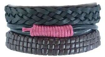 3-Piece Leather Bracelet