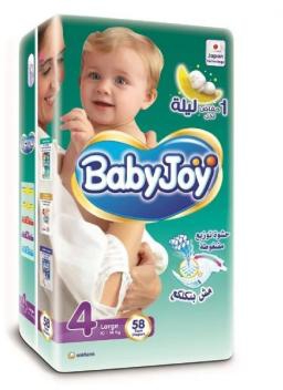 BABY JOY LARGE NO.4 58D 10-18KG حفاضة