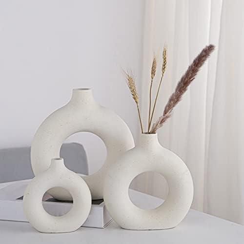 White Ceramic Vase Set 3 (White)
