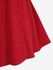 Plus Size Floral Lace Panel Shoulder Sparkling Tassel Buckle Crisscross Ribbed Solid T-shirt - M | Us 10