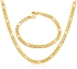 18k Real Gold & White Gold Plated Necklace & Bracelet Unisex jewelry Set (Random Color)