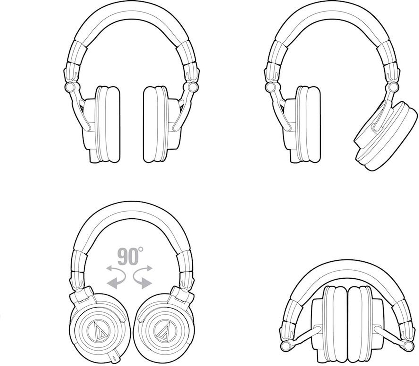 Audio Technica ATH-M50x Studio Monitor Headphones / Black