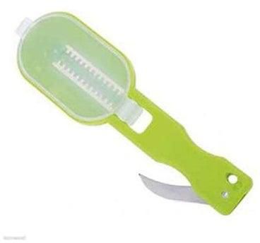 Solution Fish Scale Remover With Cutting Knife Green
