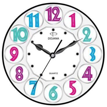 Round Analog Wall Clock White/Pink/Blue