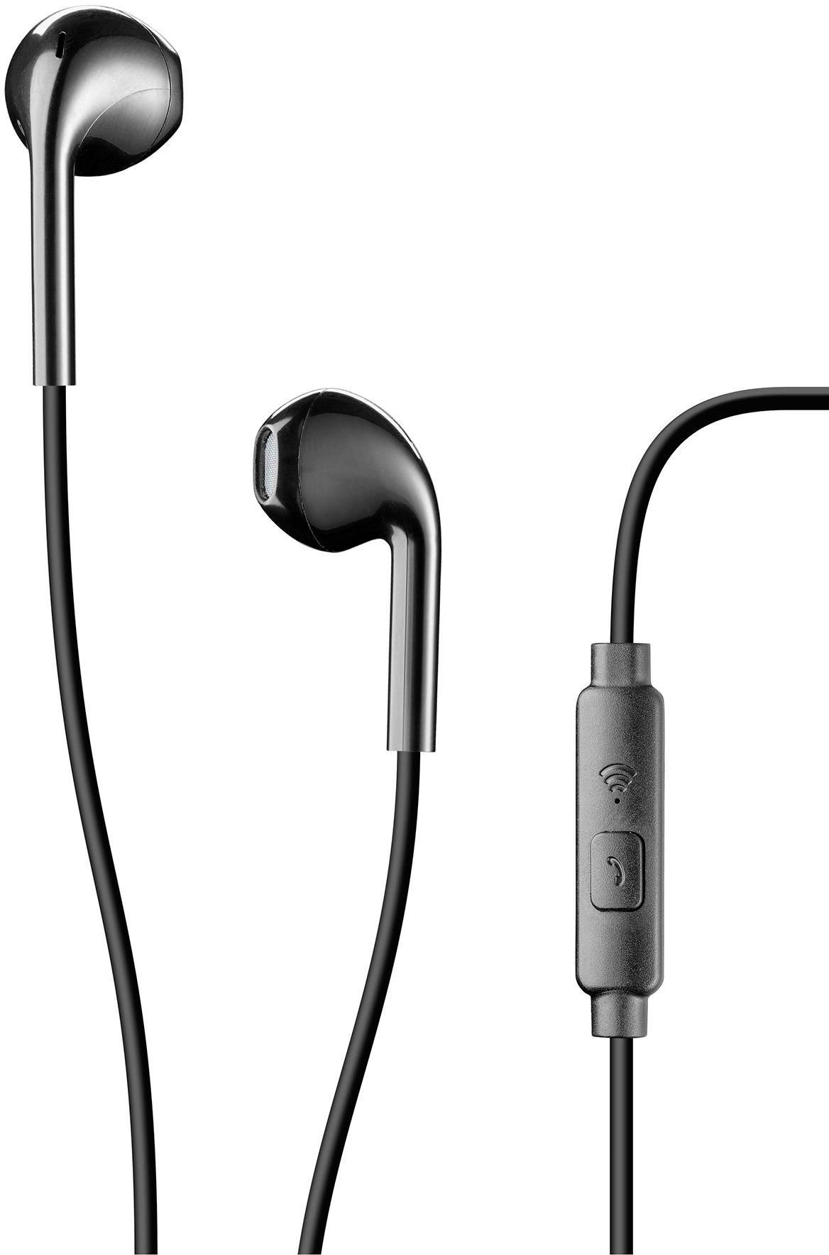 Cellularline In-Ear Wired Earphone with Microphone - Black