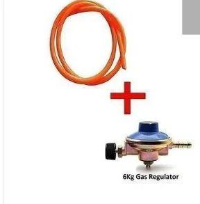 6kg Gas Regulator Plus FREE Gas Delivery Pipe (for 6Kg Gas Cylinder) Silver